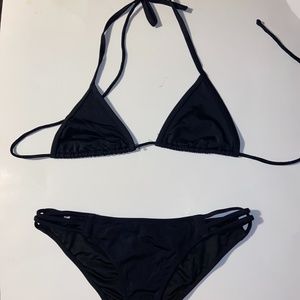 Victoria’s Secret Black XS extra small bikini triangle  and medium bottoms